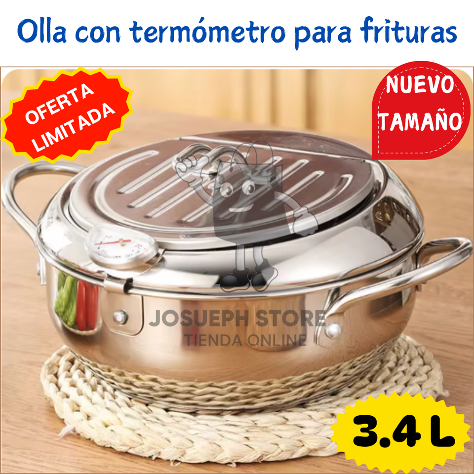 OLLA CON TERMOMÉTRO PARA FRITURAS