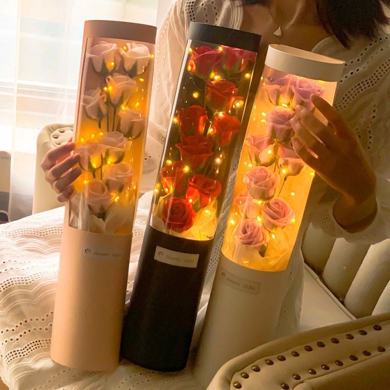 ROSA DE JABON CON LUCES