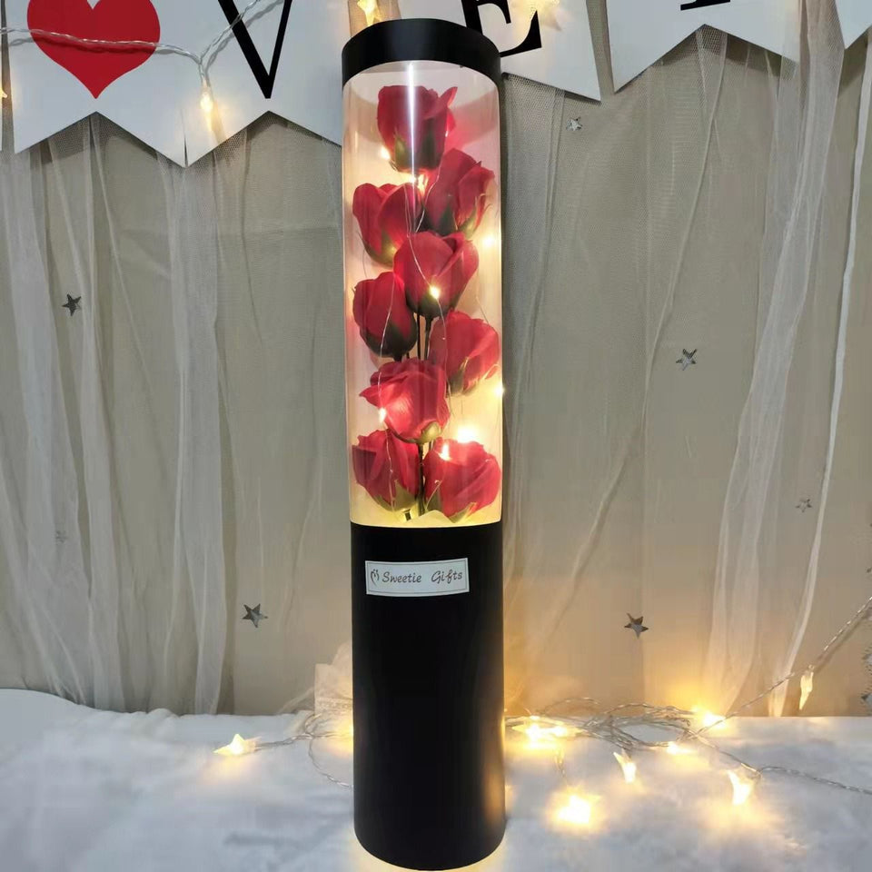 ROSA DE JABON CON LUCES