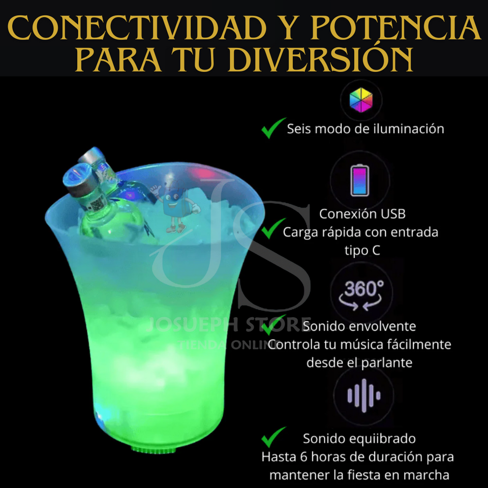 BALDE CHELERO CON LUCES LED Y BLUETOOTH